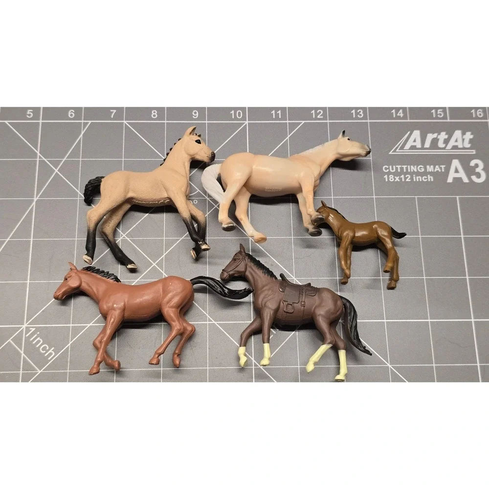 Schleich Breyer New-Ray Horse Figurine Lot of 5 Foals and Adults Mixed Breeds